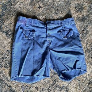 Vintage 70s Canvas Jean Shorts Daisy Dukes 28 Waist 5"Inseam Stains Missing But